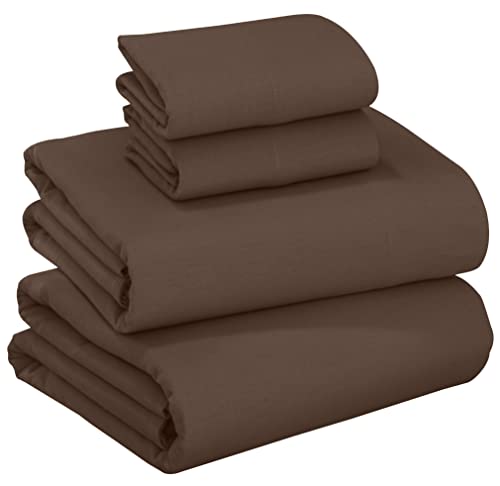 Queen Size 100% Cotton Flannel Bed Sheet Set 4 Pcs Snow Flake Grey V4039