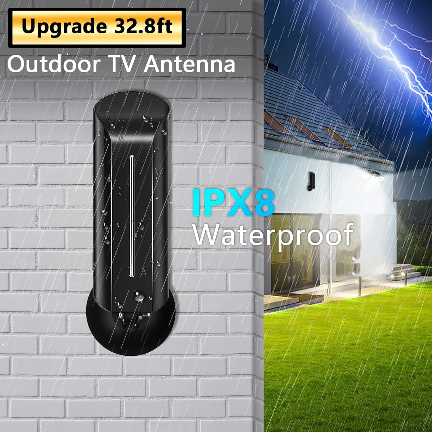 Outdoor HD Digital TV Antenna with 32.8ft Coaxial Cable S387513