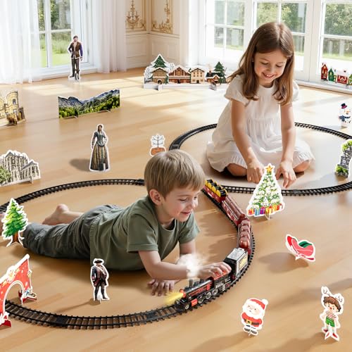 Large Electric Train Set with Realistic Sound, Lights and Smoke J41771