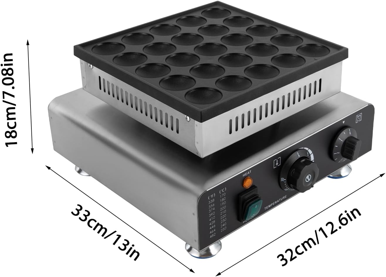 25PCS Non-stick Electric Pancake Maker Stainless Steel V225