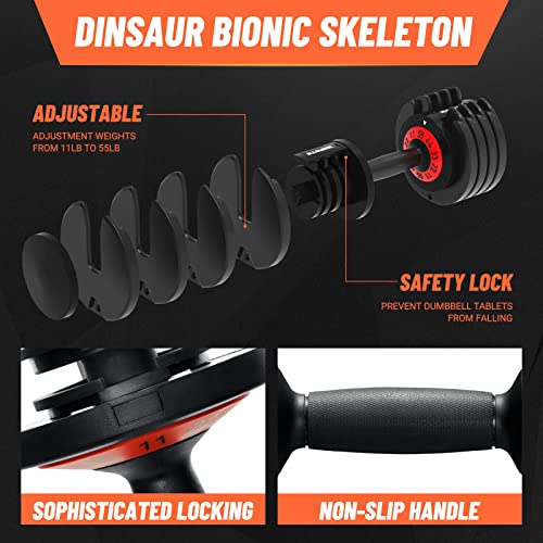 55 lbs Pair Adjustable Dumbbell I523909