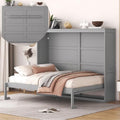 Gray Queen Solid Wood Murphy Cabinet Bed F5204
