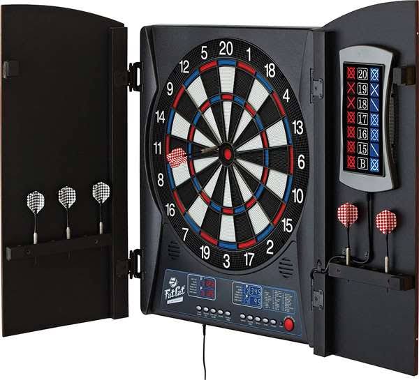 Electronic Dartboard with Cabinet Doors and Integrated Scoreboard C54881