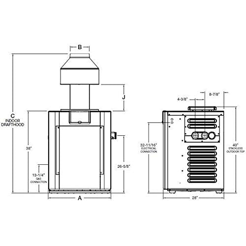 206,000 BTU Digital Electronic Ignition Natural Gas Pool Heater K1348