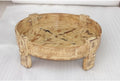 Hand Carved Wooden Round Natural Coffee Table F180823