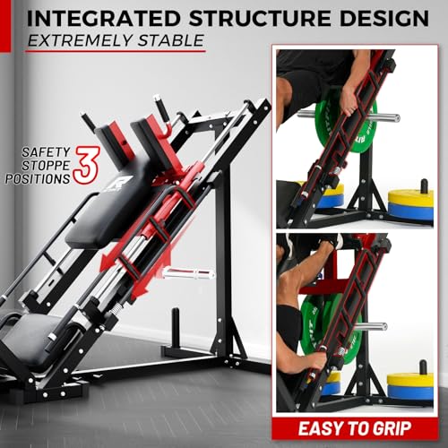 Adjustable Leg Press Hack Squat Machine with Linear Bearing H843790