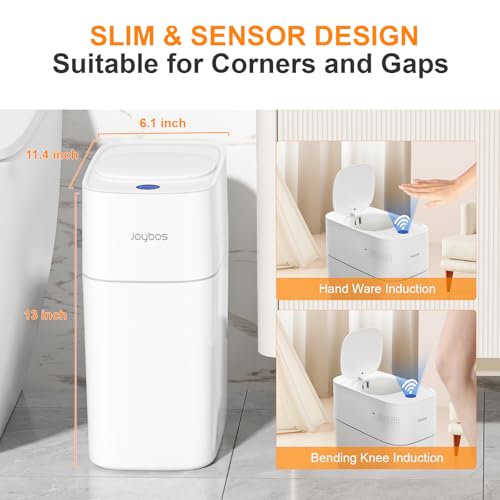 White 3.5 Gallon Motion Sensor Plastic Trash Can with Lid G18907