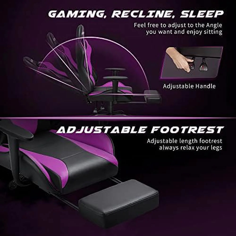Black Ergonomic Gaming Chair with Footrest N591668