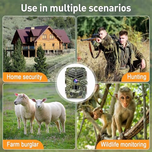 2.7K 48MP Night Vision Motion Activated Trail Camera with 64GB Micro SD Card P913