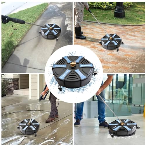 18" Pressure Washer Surface Cleaner with 4 Wheels 1/4" Quick Connector 2 Extension Wands T517