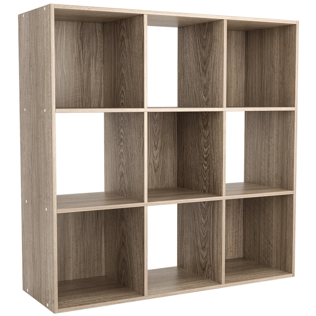 3-Tier 9 Cube Storage Organizer Wood Bookcase Bookshelf Black T6649