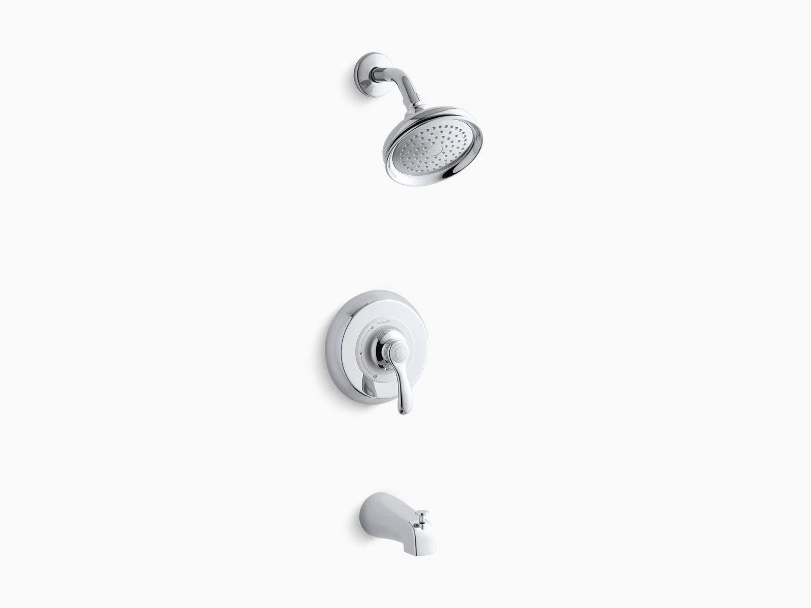 Polished Bath and Shower Valve Trim with Lever Handle and 2.0 GPM Showerhead L1413