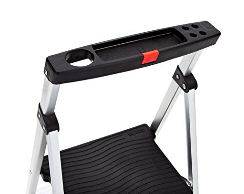 3-Step Lightweight Aluminum Folding Step Ladder with Project Tray, Gray T691