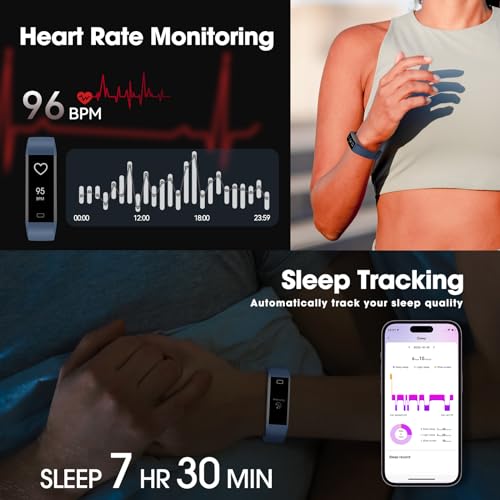 Fitness Tracker with Heart Rate Monitor, IP68 Waterproof Smartwatch V106