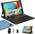 Blue 10.1 inch Android 13 Tablet with 128GB ROM, 19GB RAM, Keyboard and Mouse D471127