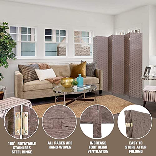Black 4 Panel Room Divider 6FT Tall Wood Screen W63428