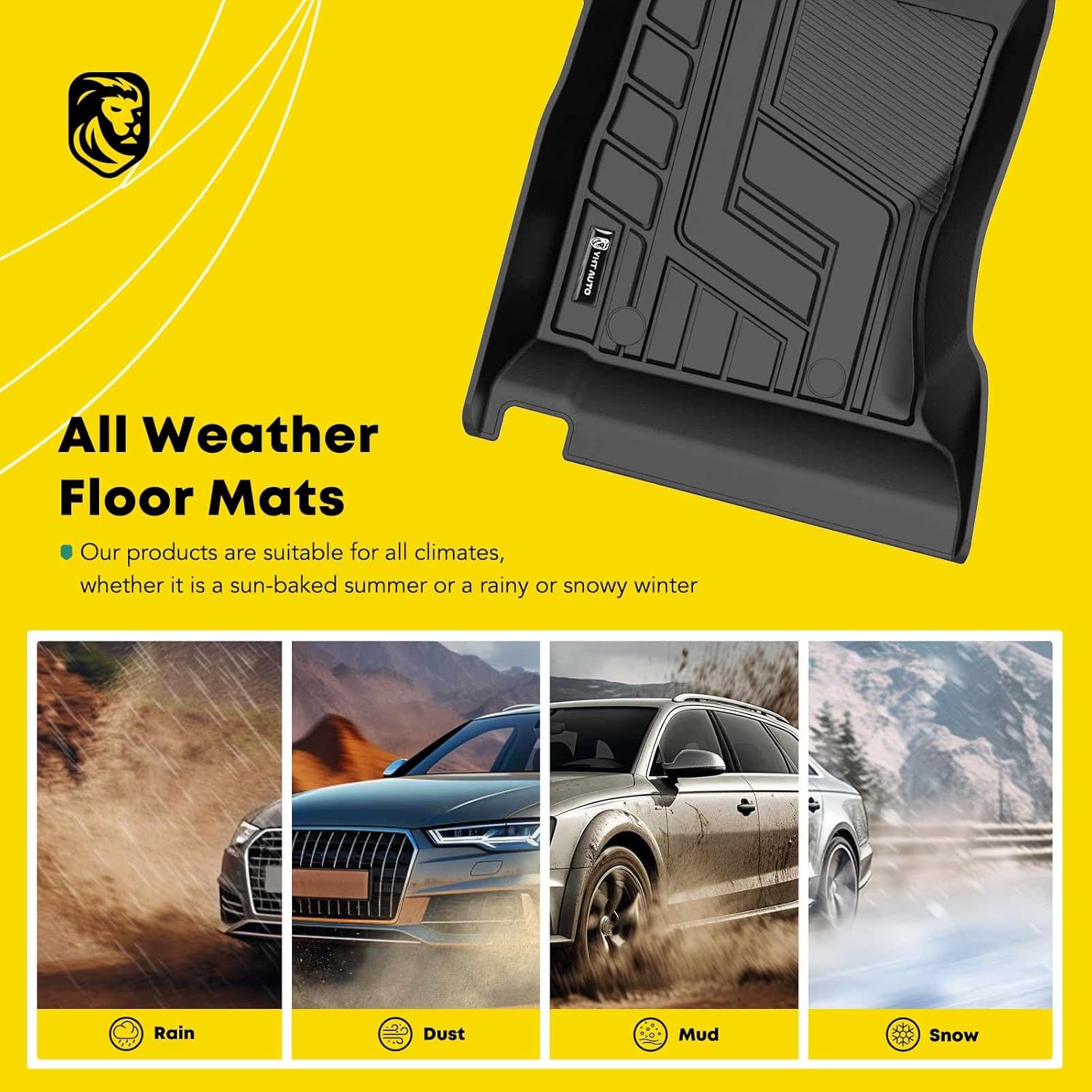 All Weather TPE Car Mats, Set of 3 Y327584