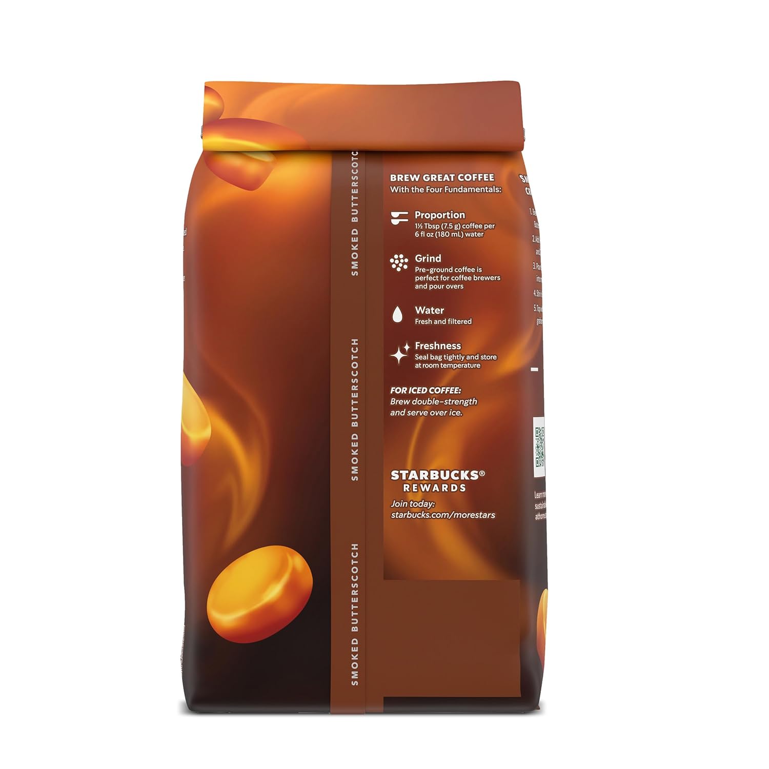 Smoked Butterscotch Naturally Flavored Coffee, 100% Arabica, 1 Bag (17 Oz) H110367