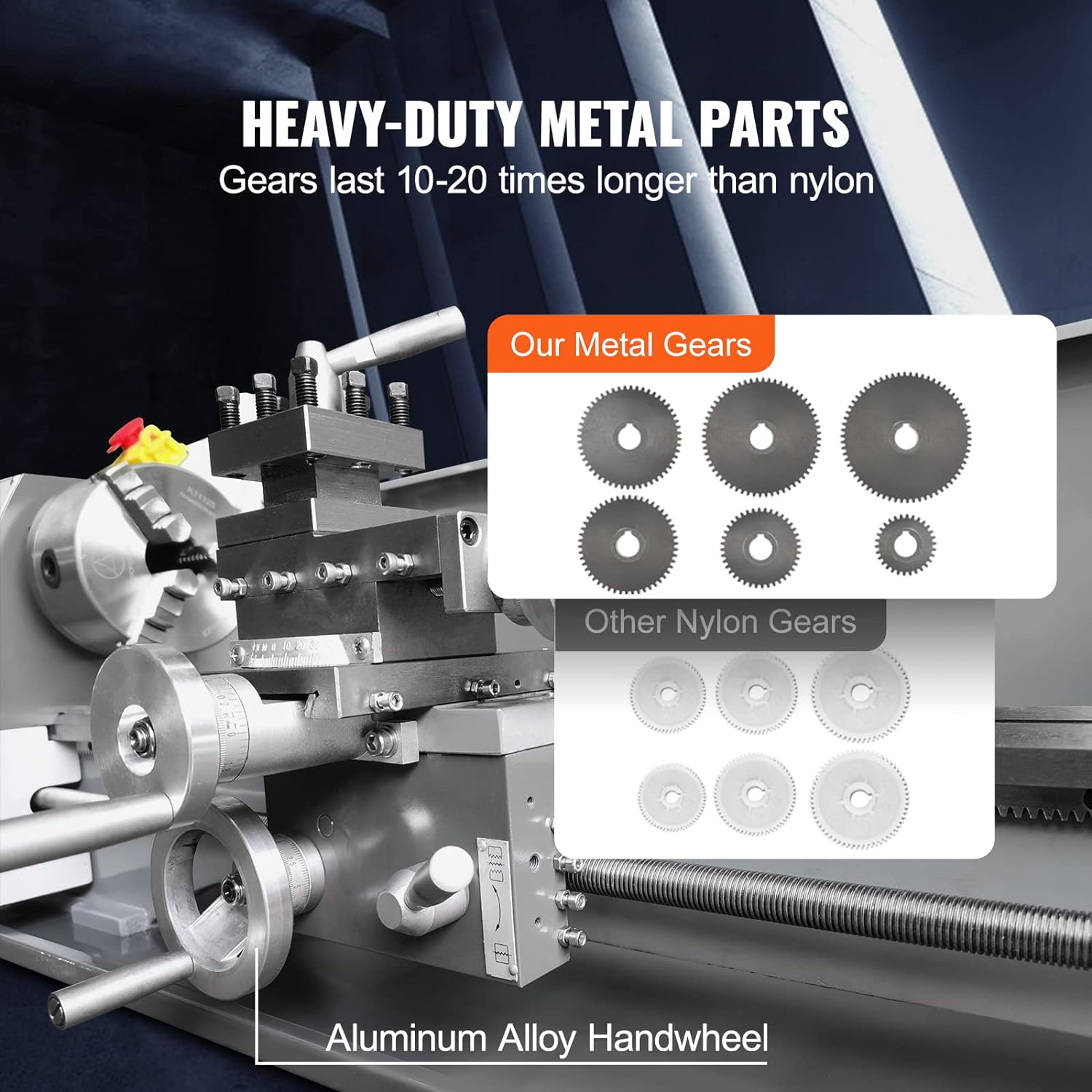 8.3'' x 29.5'' Precision Benchtop Metal Lathe with Tool Box W490