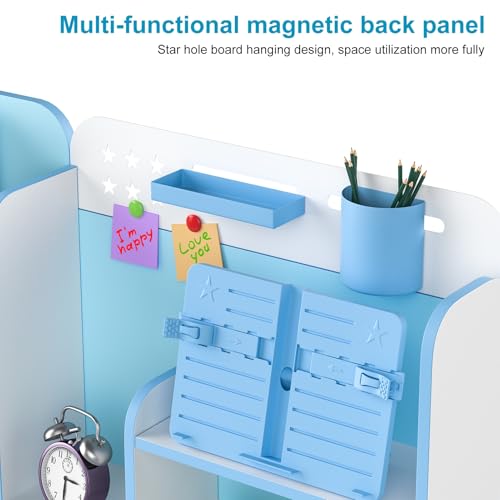 Height Adjustable Kids Desk and Chair Set with Book Stand Y6285