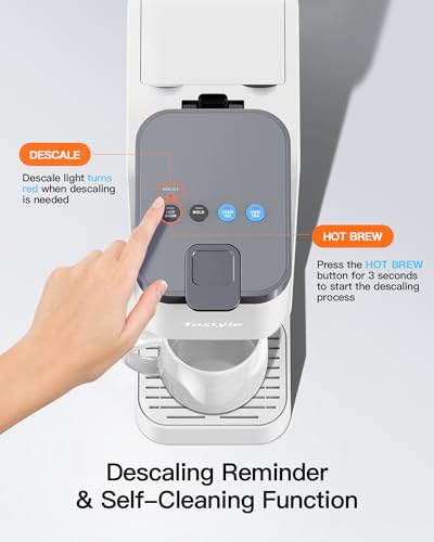 White 3 in 1 Single Serve Coffee and Tea Maker with 16oz Water Reservoir C7591