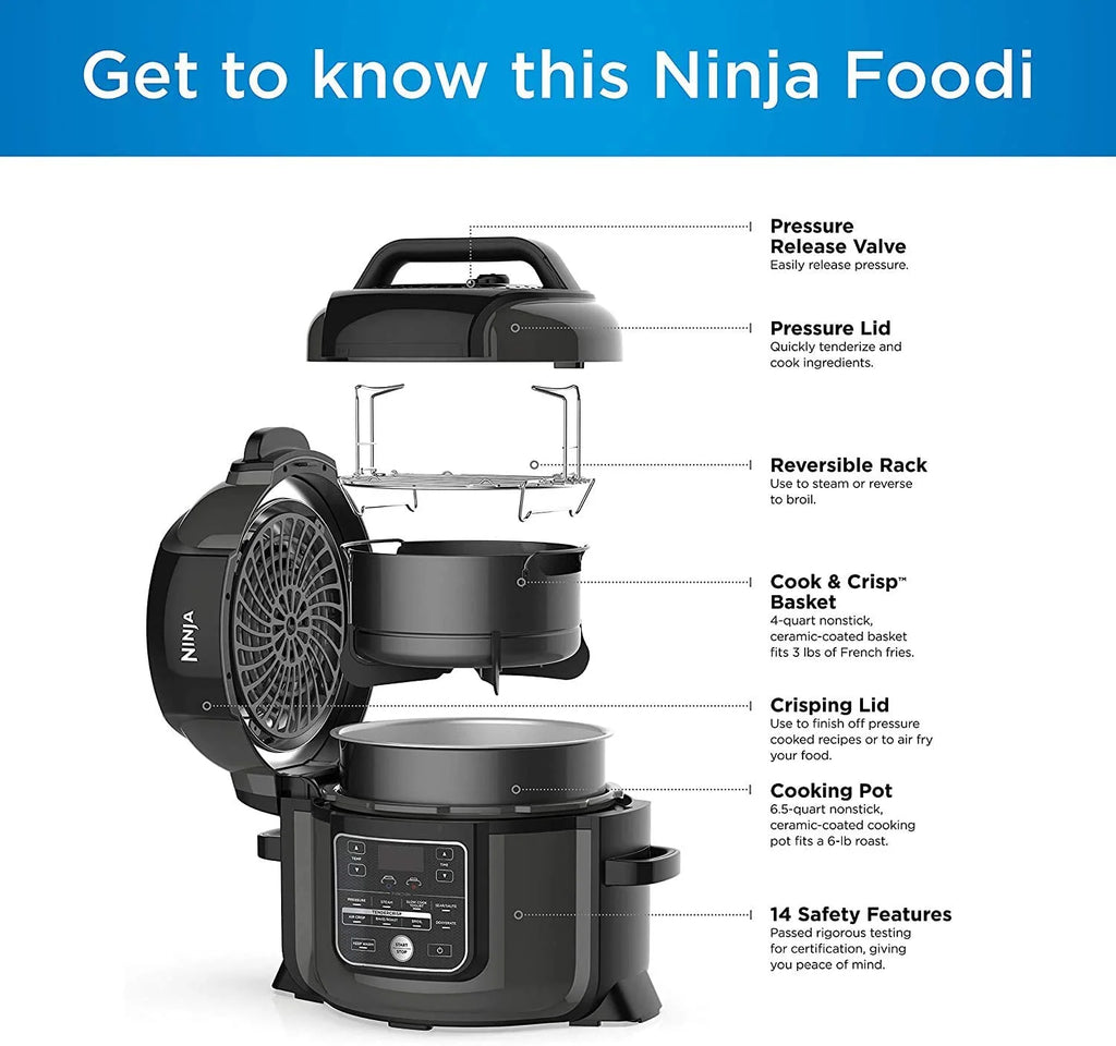 Restored 8-in-1 Multi-Cooker Pressure Cooker and Air Fryer 6.5 Qt K5663