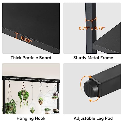 5-Tier Tall Metal Plant Stand, 70.9”, Black Z573435