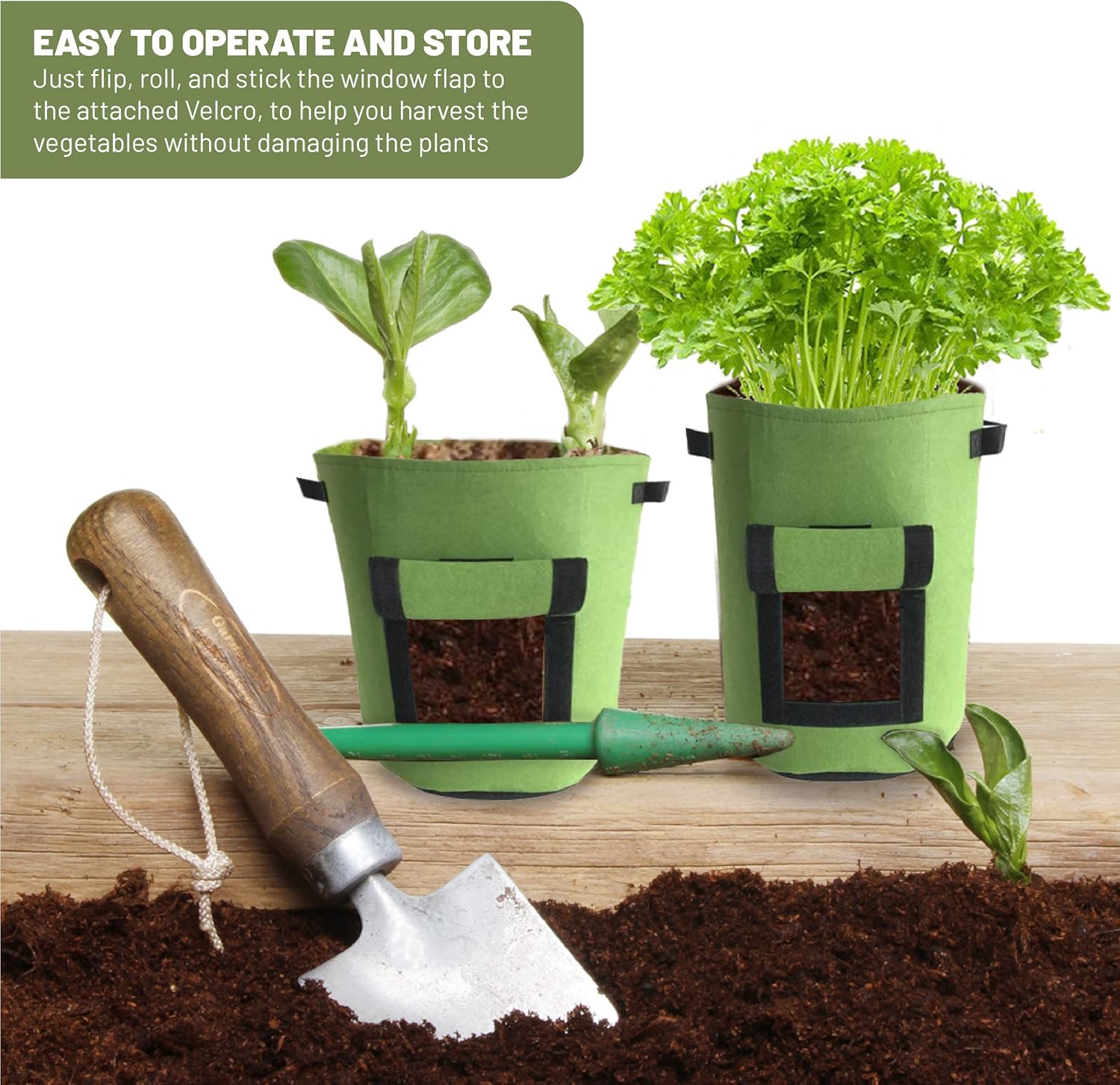 10 Gallon Heavy Duty Non Woven Fabric Planter Bags with Handles W598