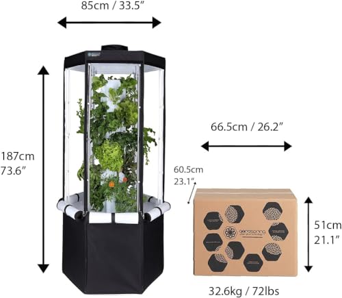 Indoor Hydroponic Growing System with Grow Tent, 150W LED Grow Lights, Fan & Wheels N13961