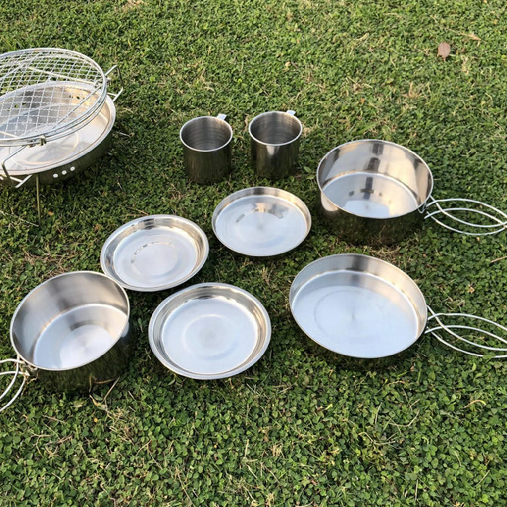 8x Nonstick Lightweight Camping Cookware Set I677798