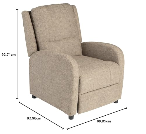 Pushback Recliner, 27.5" W x 37" D x 36.5" H, PolyHyde Upholstery U87733