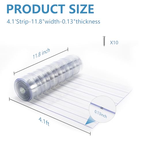 Plastic Vinyl Door Flaps, 11.8" W x 4.1' L A8332