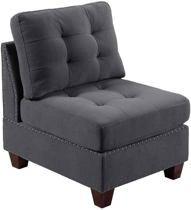 Gray Linen Like Fabric Modular Sectional 6pc Set P144204