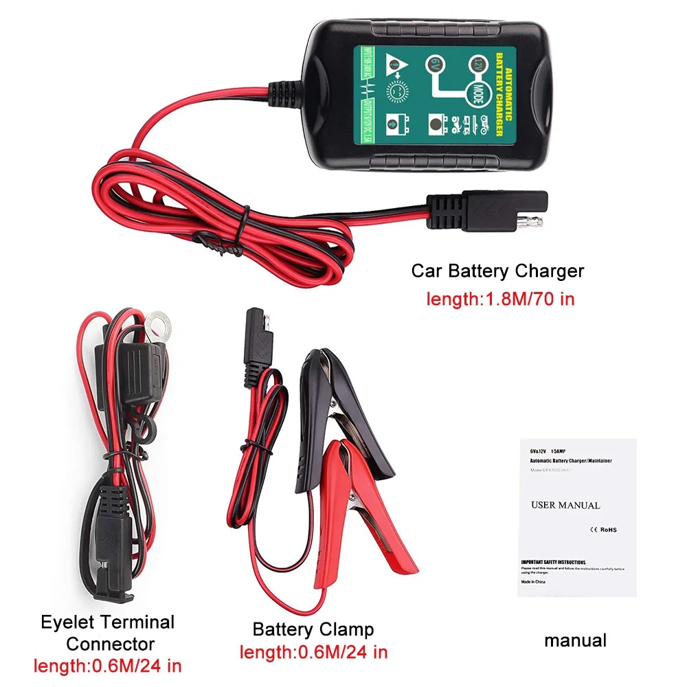 6V 12V Automatic Battery Charger Maintainer H9533