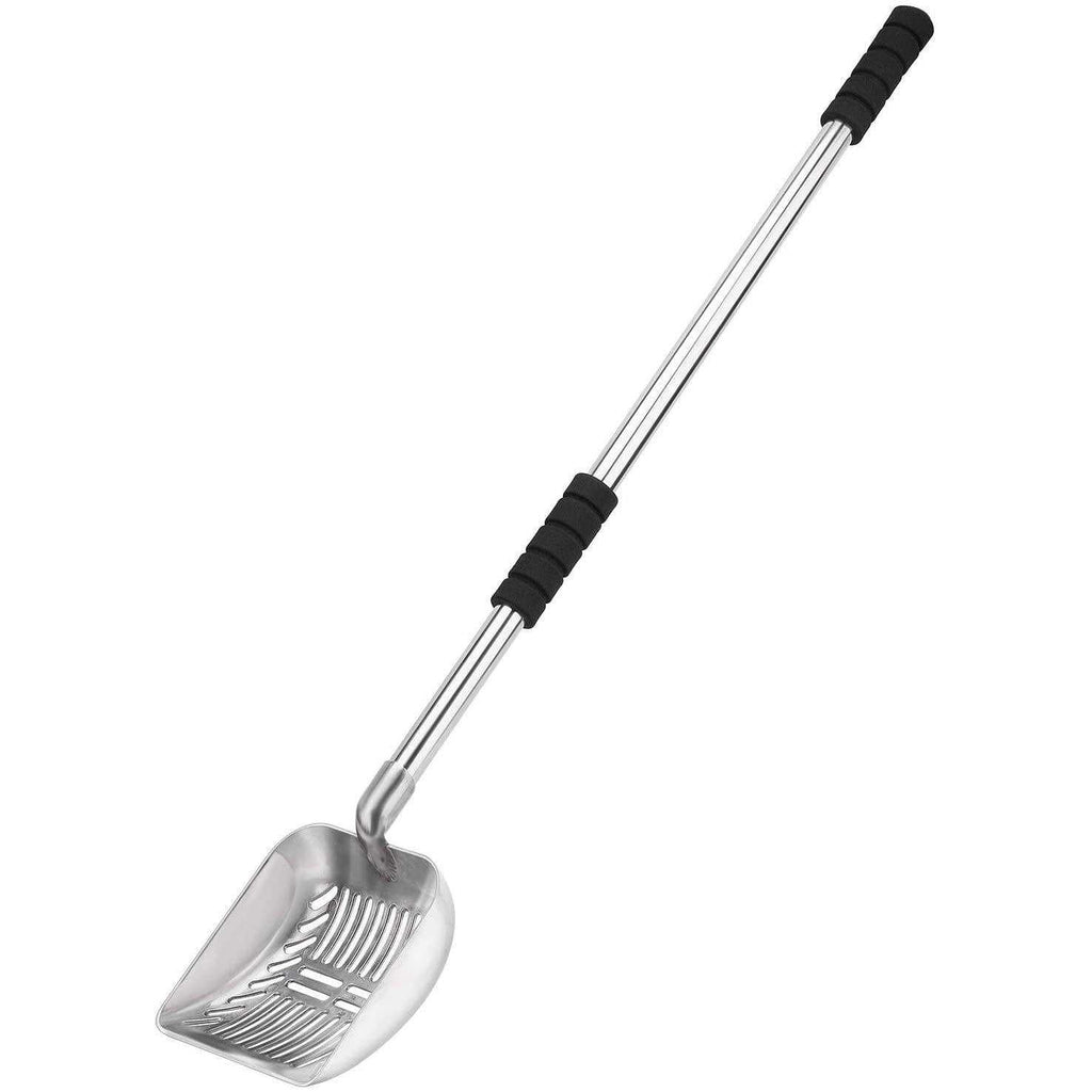 Metal Cat Litter Scoop with Deep Shovel, Long Handle, Detachable Stainless Steel Non-Stick Litter Sifter with Foam Padded Grip C522102