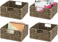 Brown Wash Woven Hyacinth Storage Bin Basket 4 Pack K806