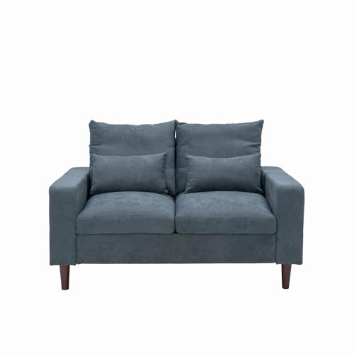 Small Loveseat Sofa Upholstered Couch Black Leather-like 2 Seater Y592