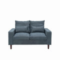 Small Loveseat Sofa Upholstered Couch Black Leather-like 2 Seater Y592