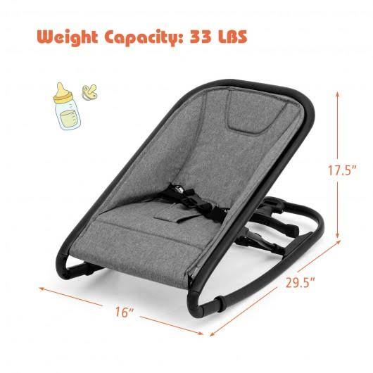 Gray Adjustable Baby Bouncer and Rocker C45320