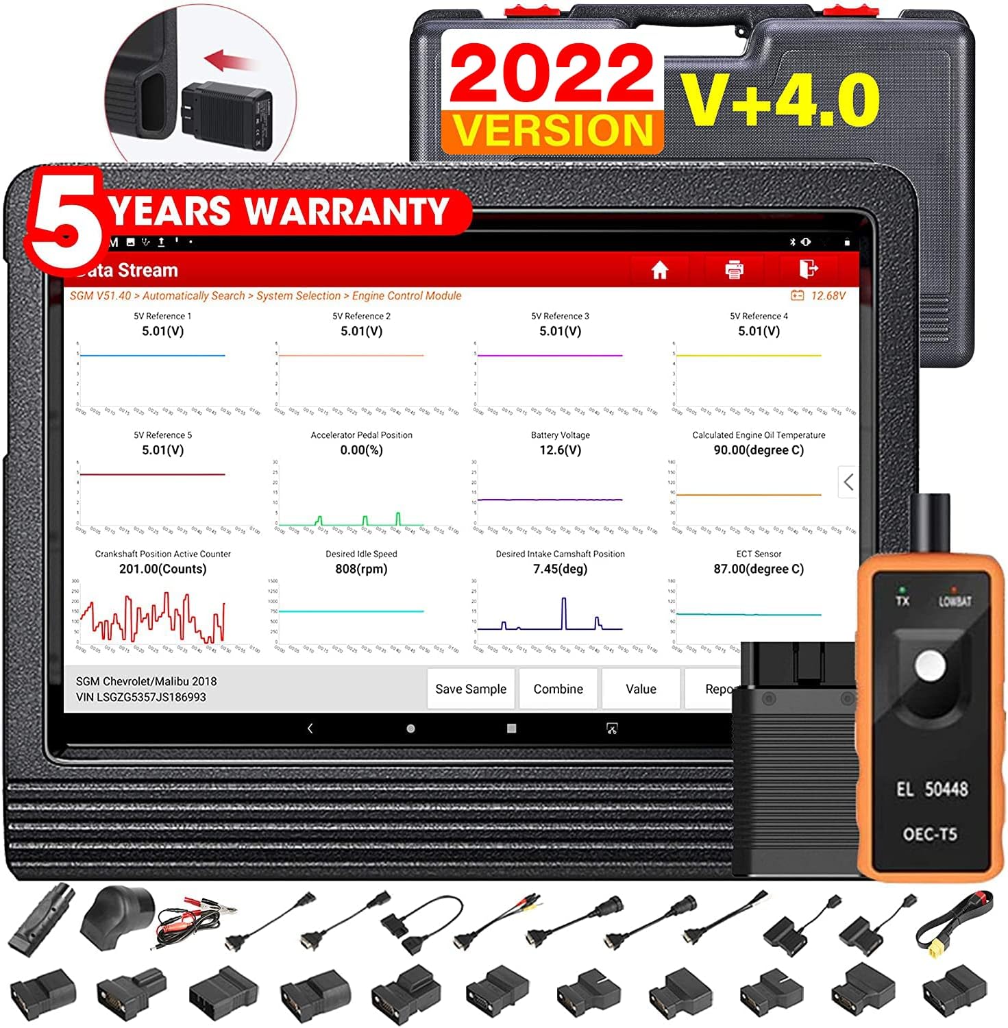 LAUNCH Scanner X431 V+ PRO4.0 Key Program,31+ Reset,ECU Online Coding,OE-Level All System Diagnostics, Bidirectional Scan Tool,AutoAuth for FCA SGW P8166