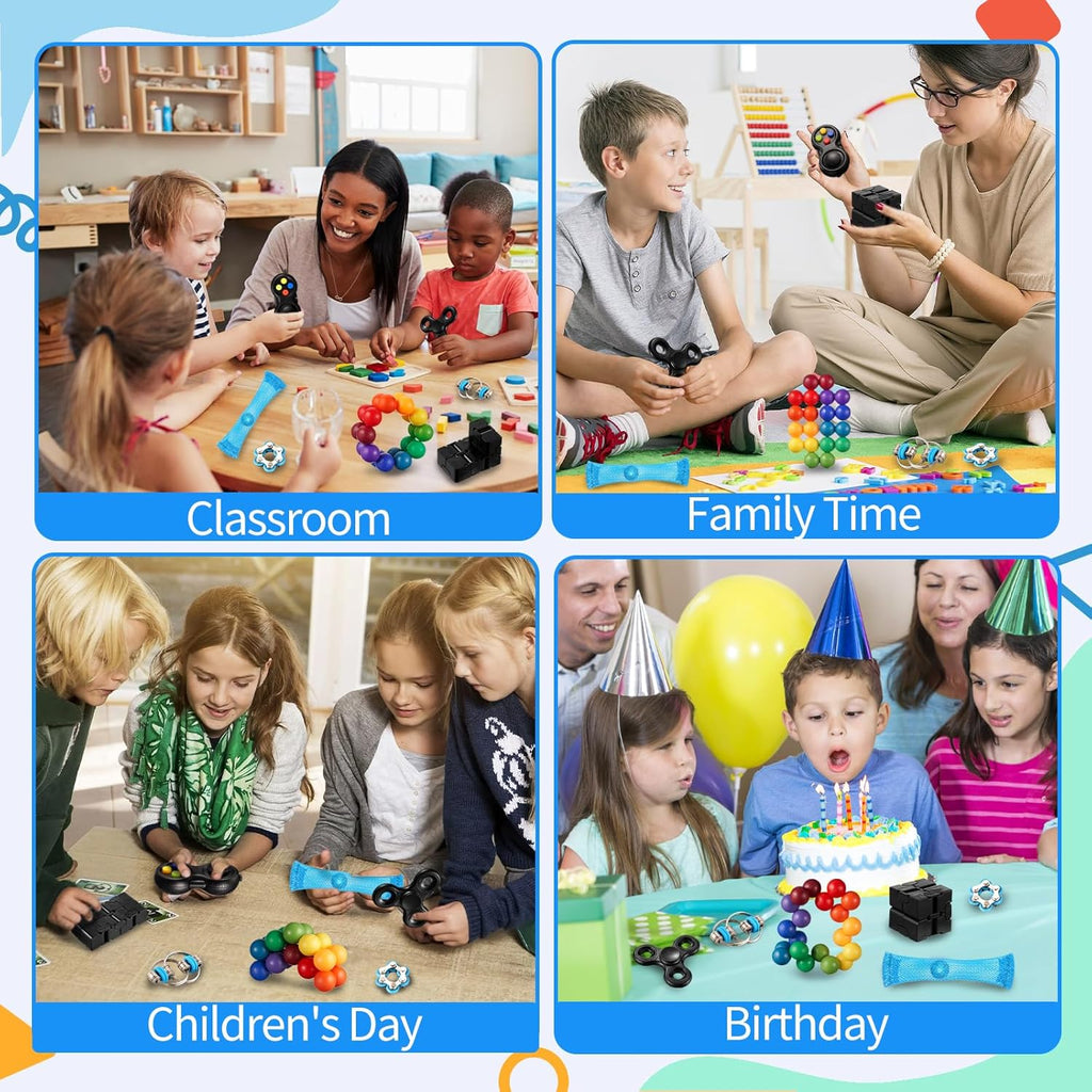 7Pack Fidget Toys Set Sensory Toys for Kids Adults Autistic ADHD Stress Relief Toys T749629