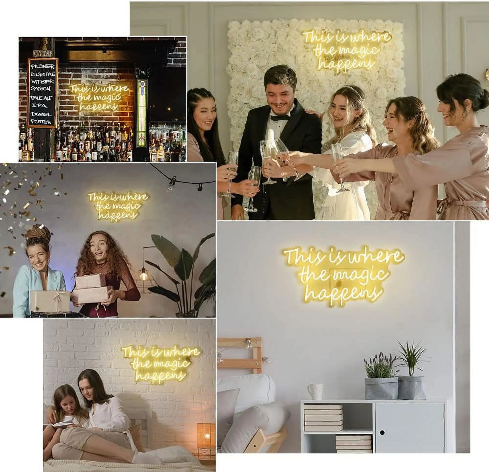 Neon Sign 24x12" with Gold Mirror Backing N92107