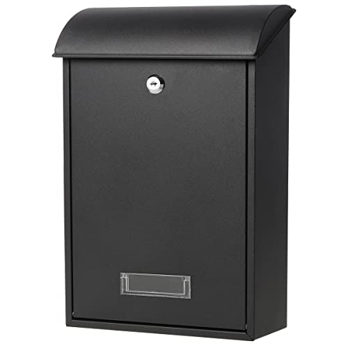 Black Wall Mounted Locking Mailbox with Key Lock L981112