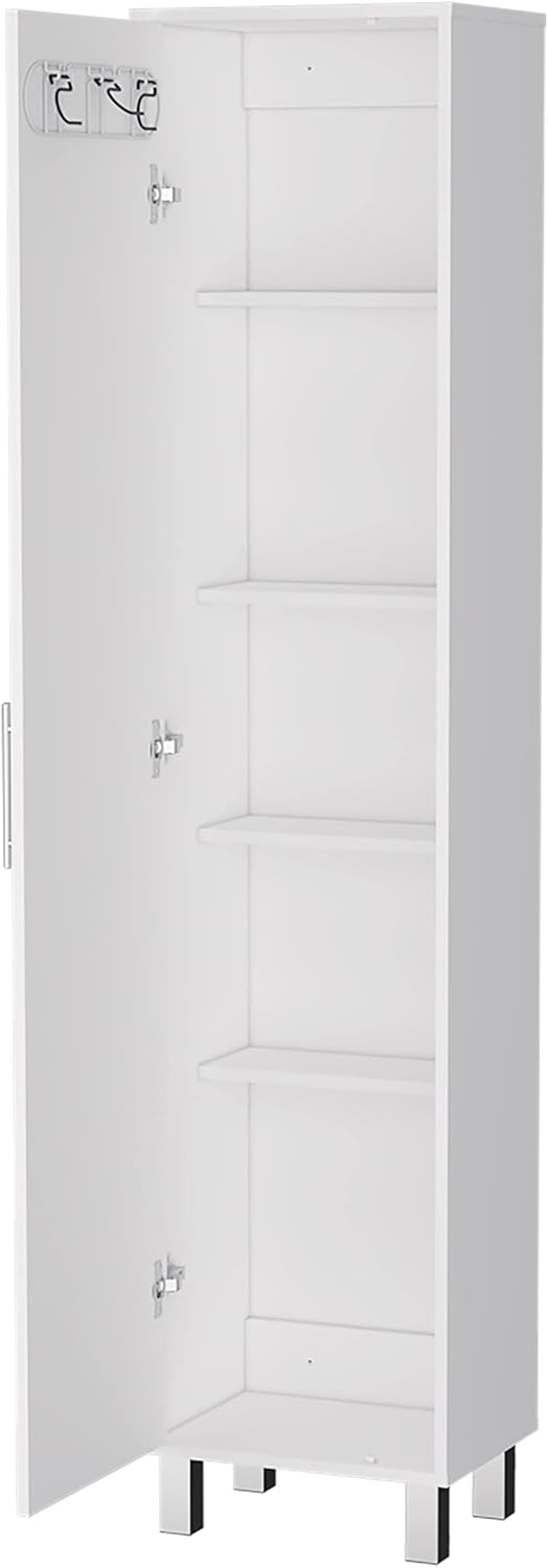 White Single Door Tall Storage Cabinet L345109