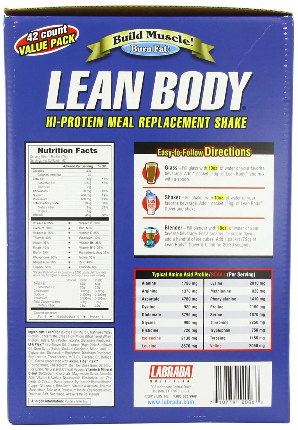 Chocolate Ice Cream Hi-Protein Meal Replacement Shake, 2.29-Ounce Packets (Pack of 42) J142743