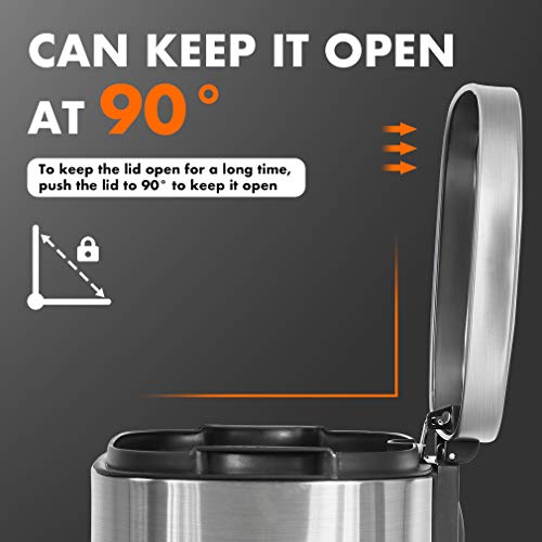 60 Liter Stainless Steel Step Trash Can with Inner Buckets and Hinged Lids O942