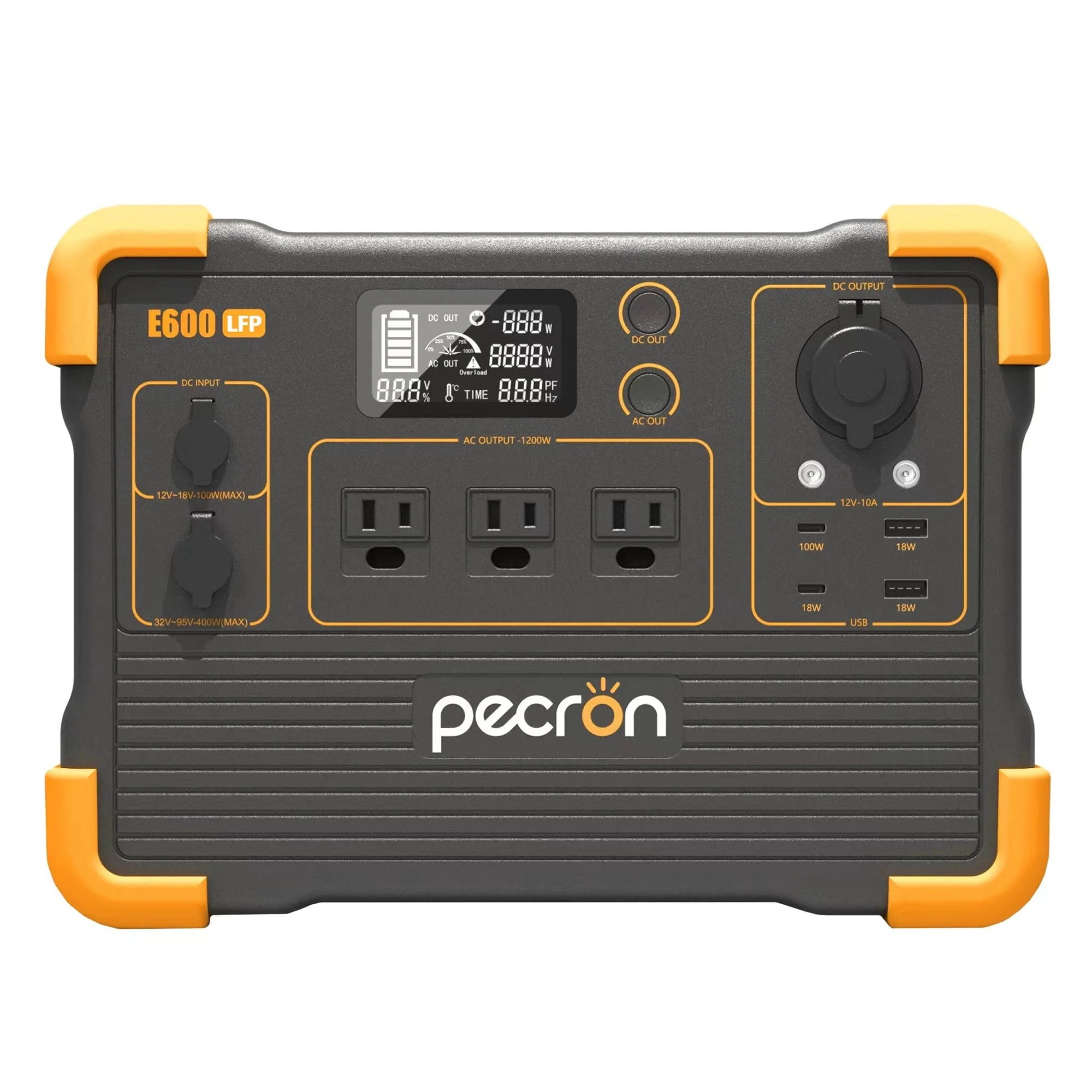 Portable Power Station 614Wh 1200W LiFePO4 Battery Solar Generator J3407