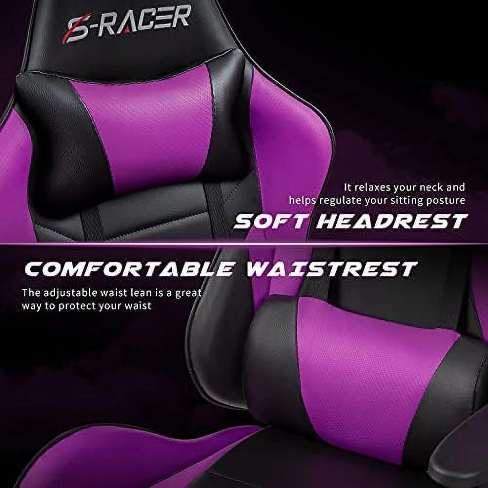 Black Ergonomic Gaming Chair with Footrest N591668
