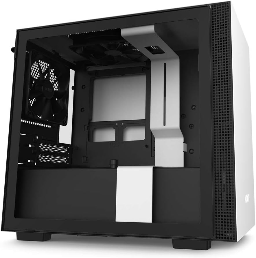 Black Mini-ITX PC Gaming Case with Tempered Glass Side Panel J755