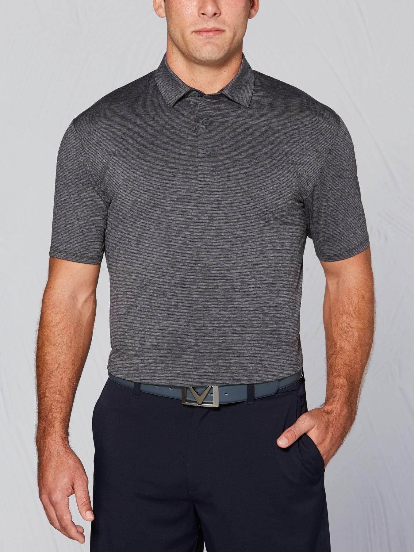 Men's Tour Authentic Heather Striped Polo